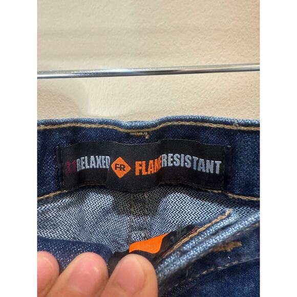 Wrangler FR Sz 35x36 31 Relaxed Jeans dark Wash Cat2 - Worn Once - Picture 4 of 7